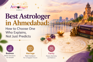 Best astrologer in Ahmedabad reviewing a Vedic kundli during an online consultation