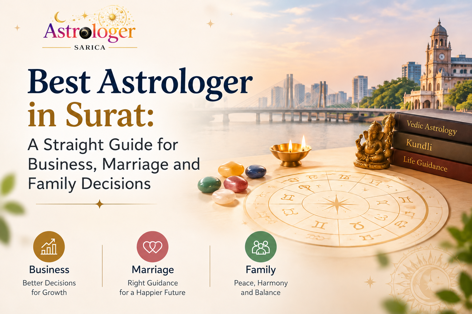Best astrologer in Surat explaining a Vedic kundli during an online consultation